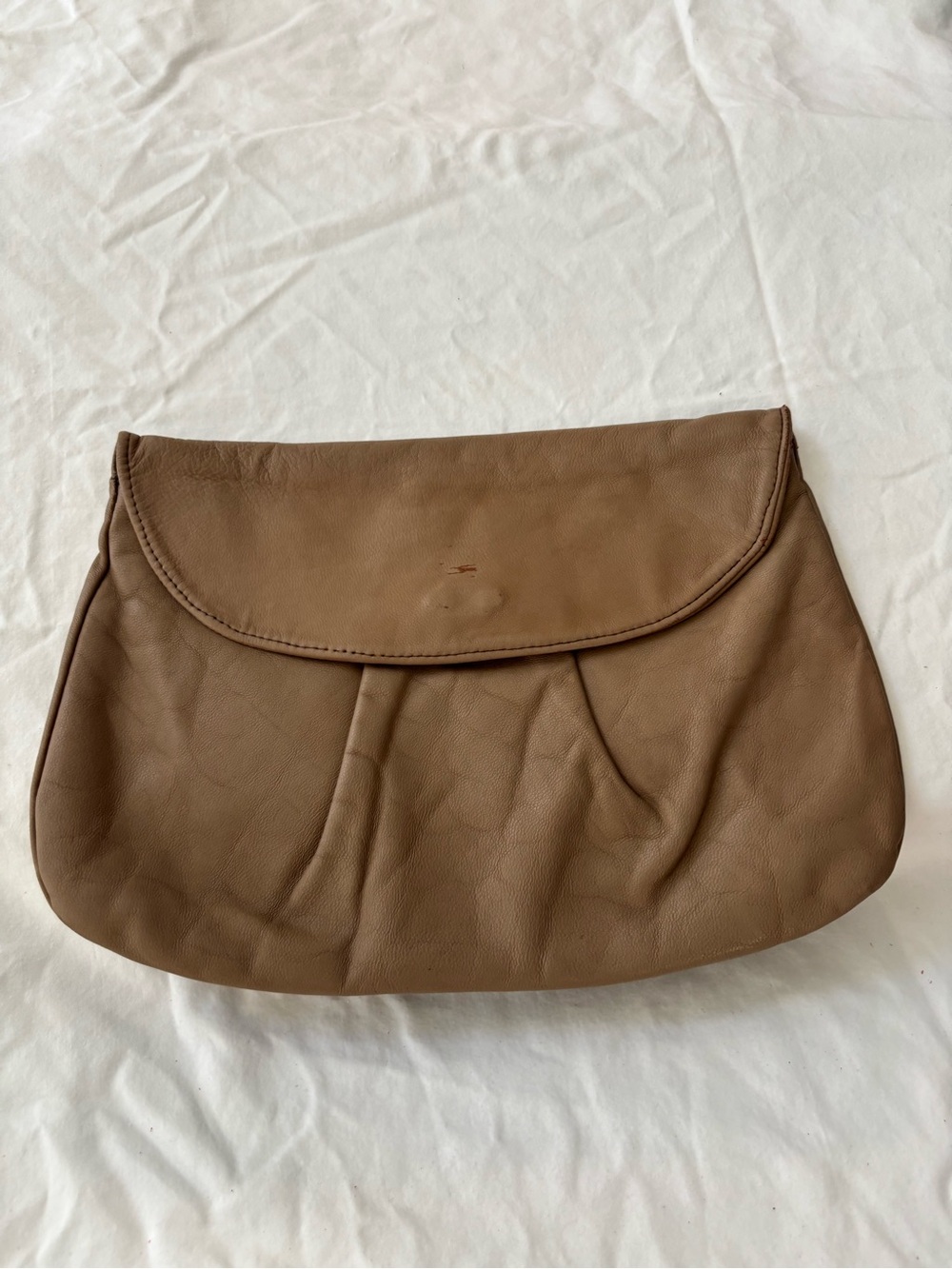 Vintage Italian Brown Leather Clutch Bag